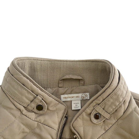 Westport Tan Beige Khaki Sleeveless Zip Up Vest Jacket Coat Women's Size 1 X - Picture 3 of 7